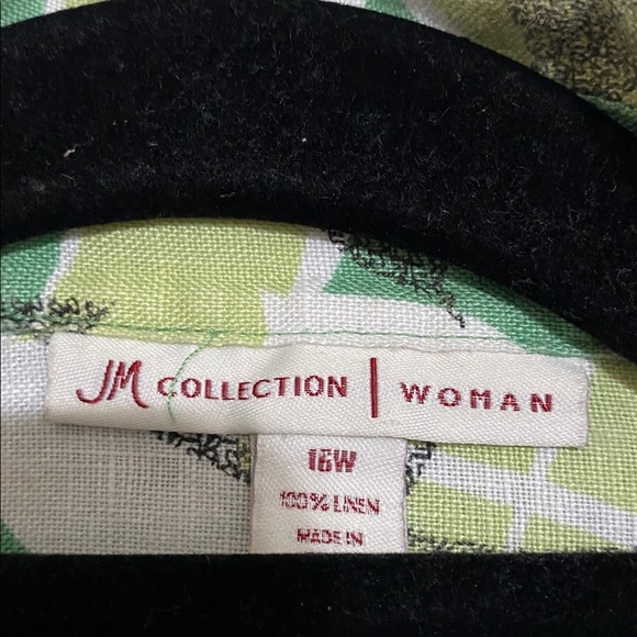 Coldwater Creek shirt blouse women 16 Green Leaf striped linen bundle of 2 fall - Picture 6 of 14